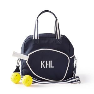 SPORTY STRIPE PICKLEBALL BAG with “LBE” initials